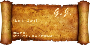 Gani Joel névjegykártya